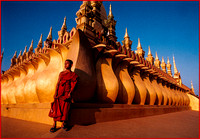 Monk at Wat That Luang