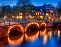 Amsterdam Bridge at Twilight