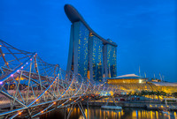 Helix Bridge & Marina Bay Sands Hotel