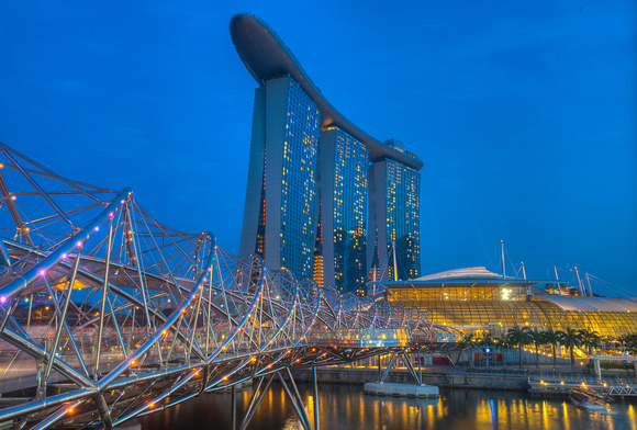 Helix Bridge & Marina Bay Sands Hotel